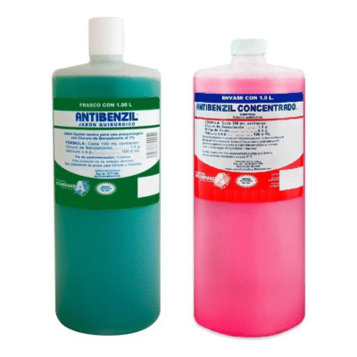 Antibenzil Jabón Quirúrgico Verde, Concentrado Rojo Combo 1L