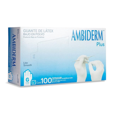 Caja de guantes para exploración de látex esteriles y no esteriles