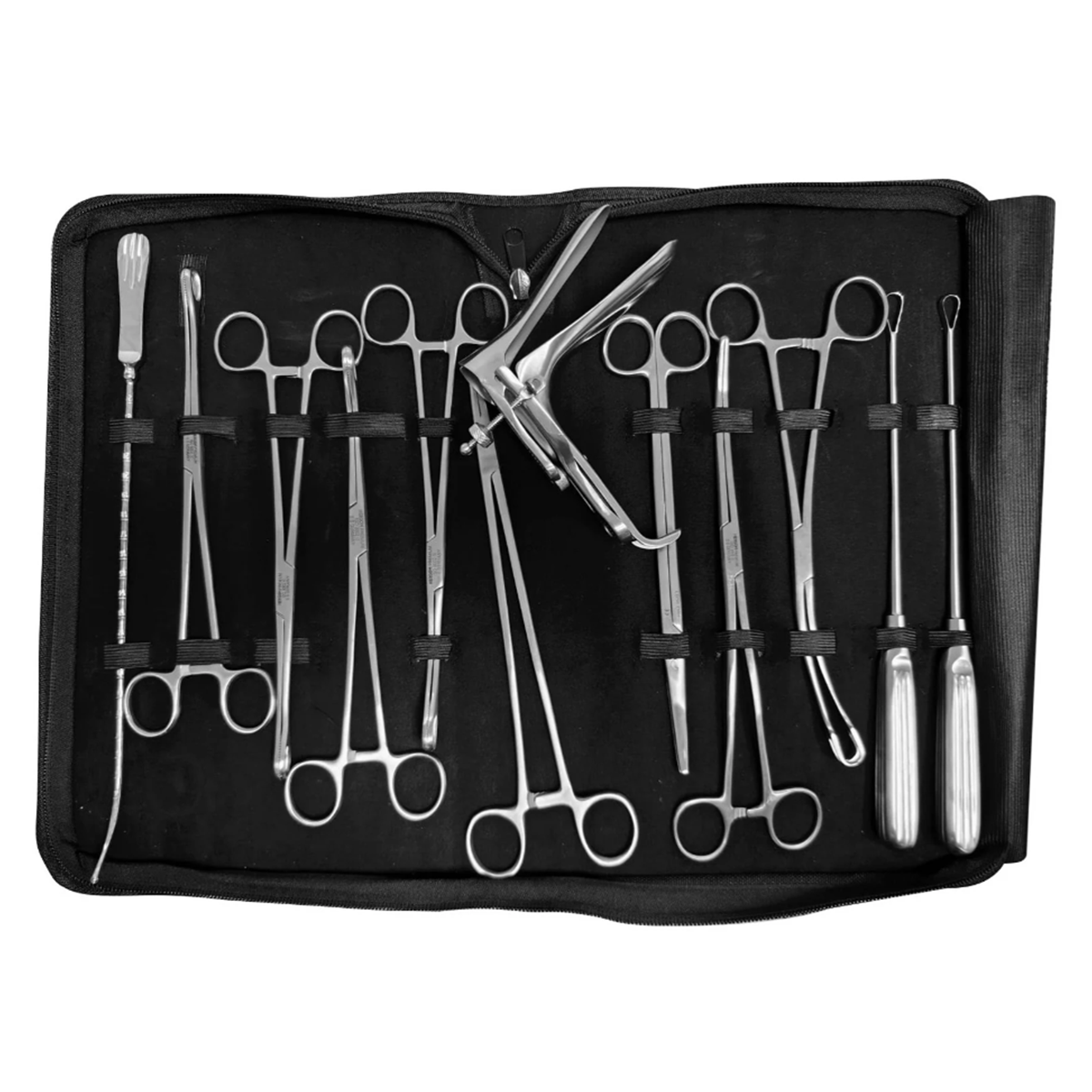 Set de instrumental quirúrgico para revisión uterina 12 piezas